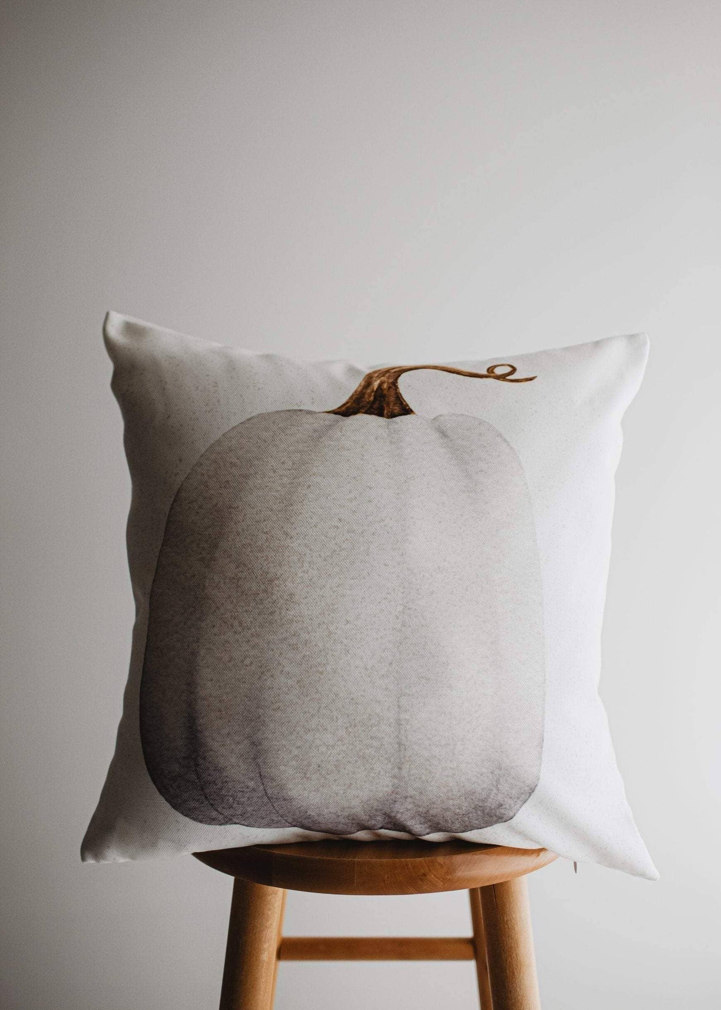 White pumpkin pillow cover displayed by Belle Aura