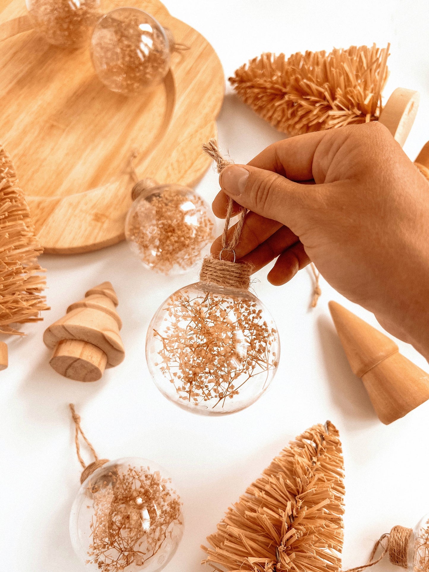 Dried Floral Ornament Round Bulb