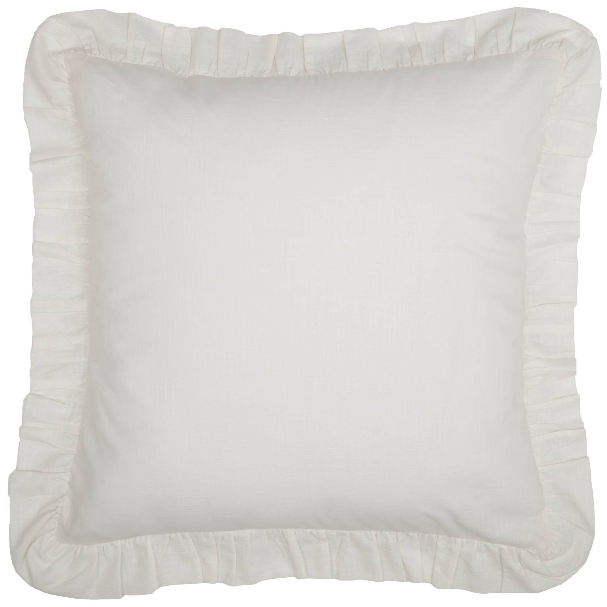 Full view of white Elizabeth Ruffled Euro Sham by belle aura