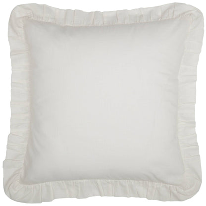 Full view of white Elizabeth Ruffled Euro Sham by belle aura