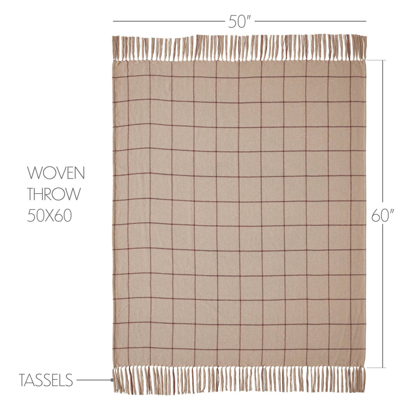 Connell Burgundy Windowpane Woven Throw