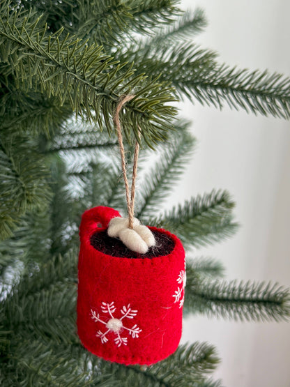 Handcrafted Felt Hot Cocoa Ornament