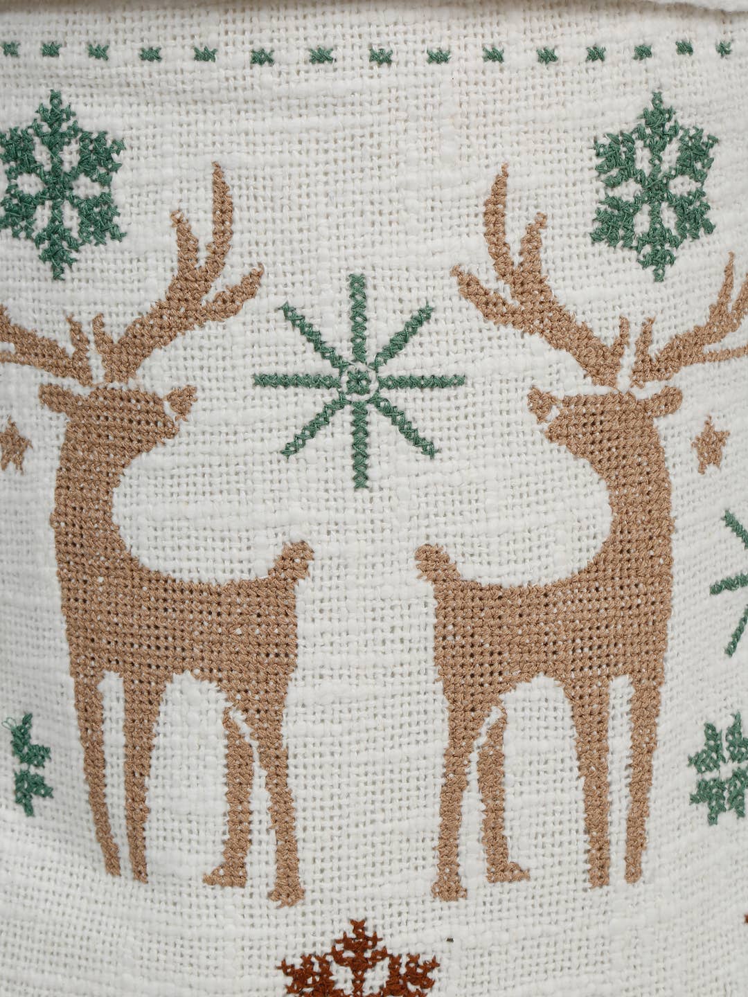 Embroidered Reindeer Christmas Stocking