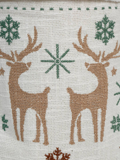 Embroidered Reindeer Christmas Stocking