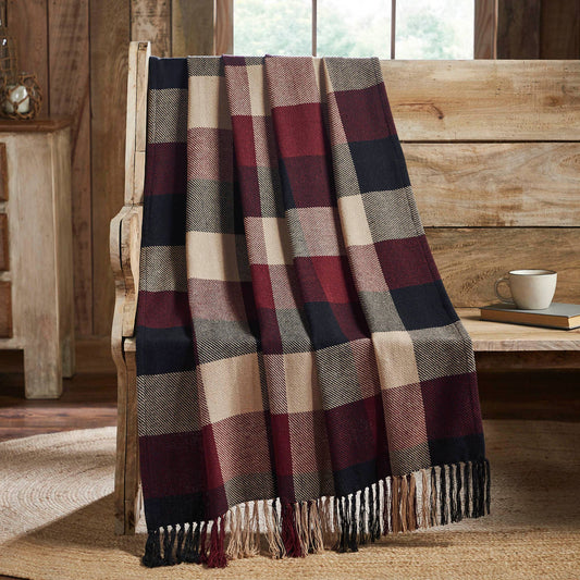 Heritage Farms Primitive Check Woven Throw by Belle Aura