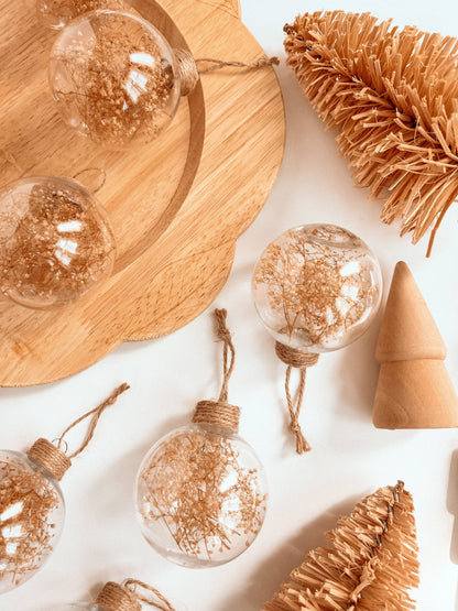 Dried Floral Ornament Round Bulb