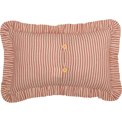 Sawyer Mill Red Ticking Stripe Fabric Pillow