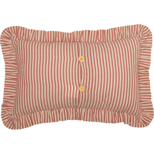 Sawyer Mill Red Ticking Stripe Fabric Pillow
