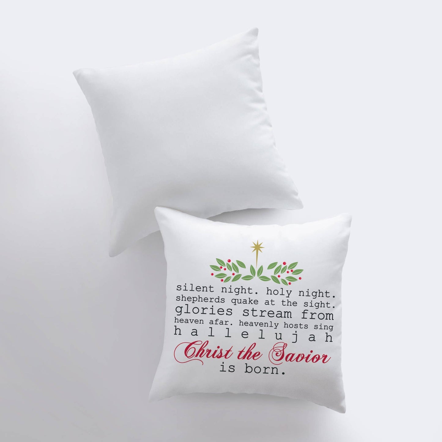Silent Night Merry Christmas Pillow Cover