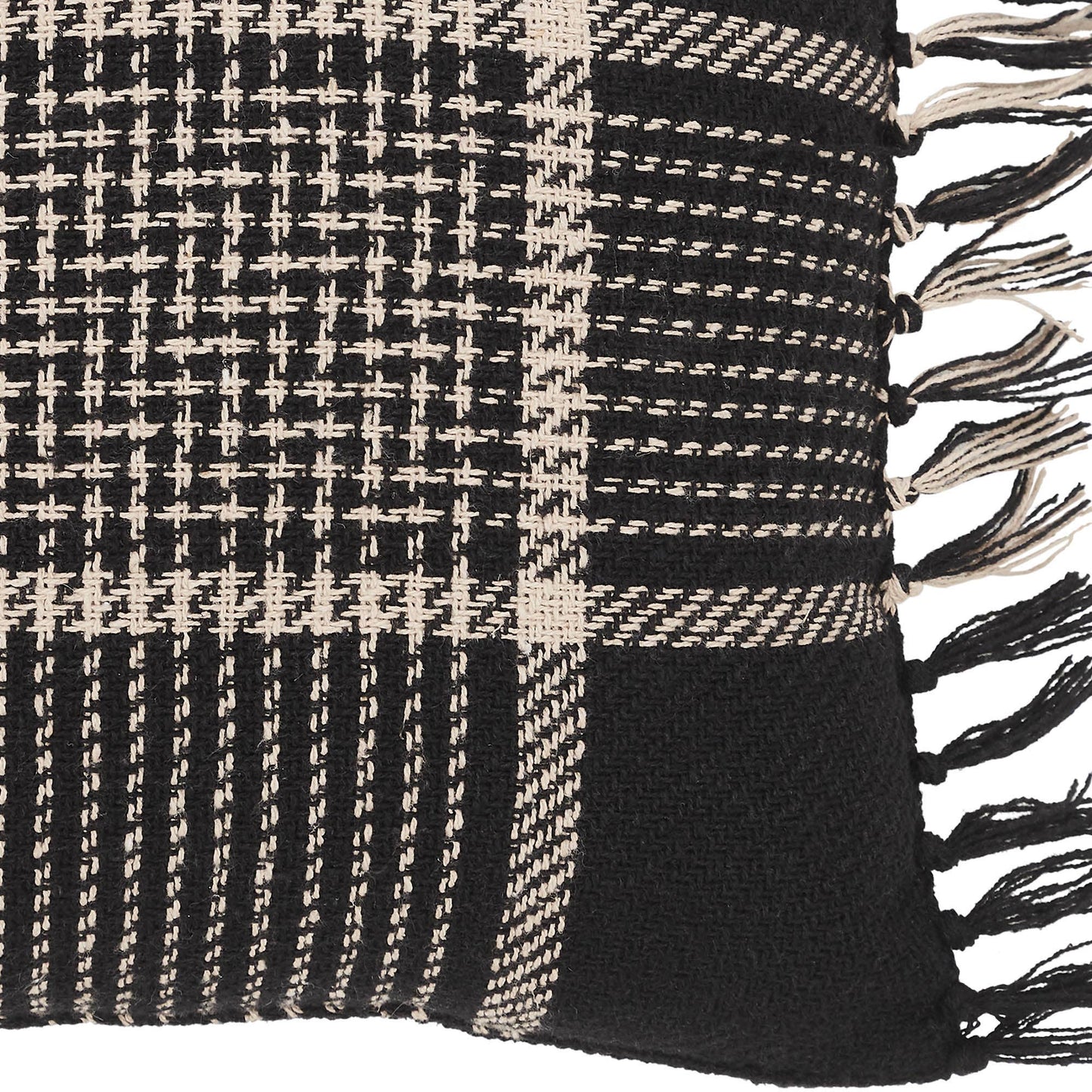 Eston Black Tan Plaid Pillow