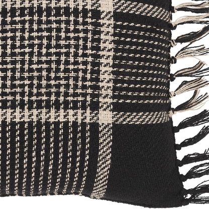 Eston Black Tan Plaid Pillow