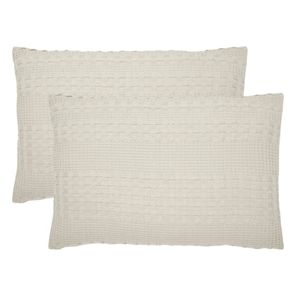 Waffle Weave Natural Queen Sham Set of 2