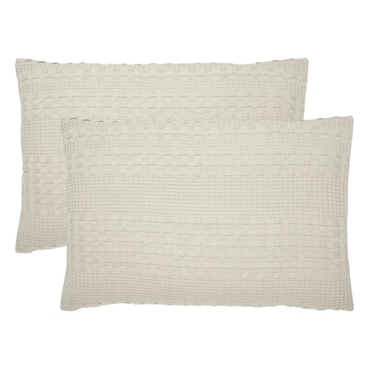 Waffle Weave Natural Queen Sham Set of 2