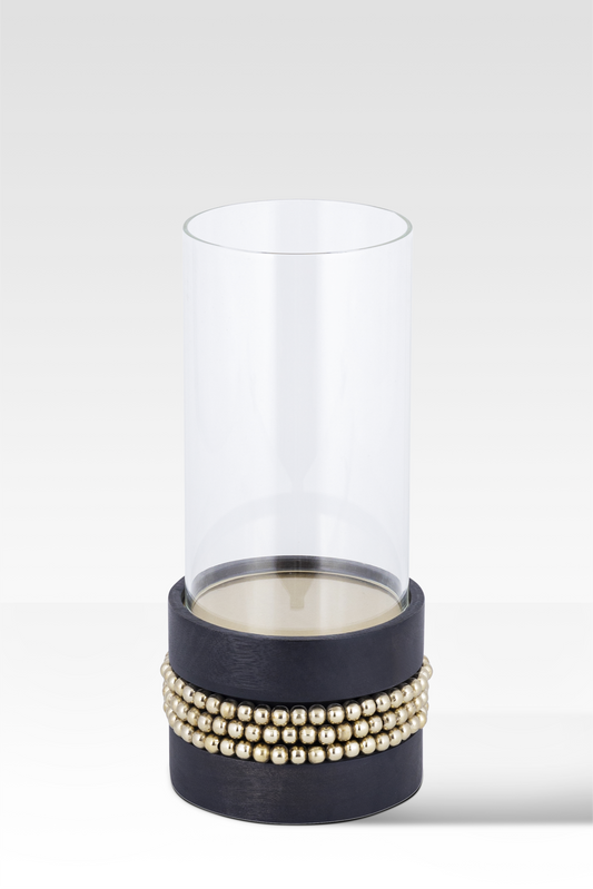 Aurelia Glass Candle Holder in Black