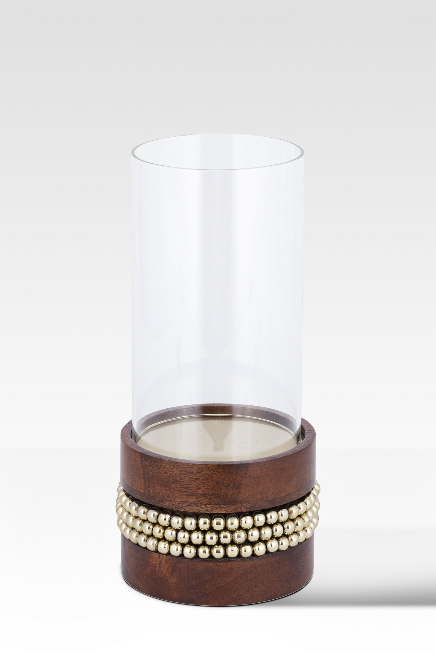 Aurelia Glass Candle Holder in Walnut