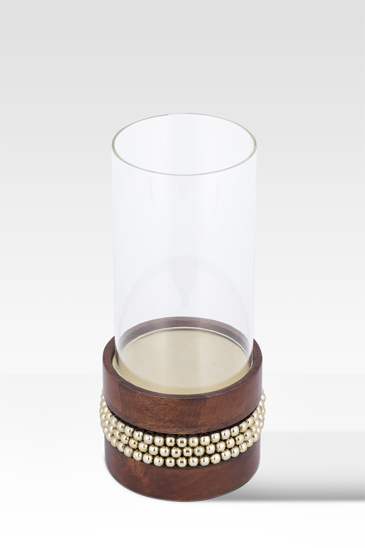 Aurelia Glass Candle Holder in Walnut