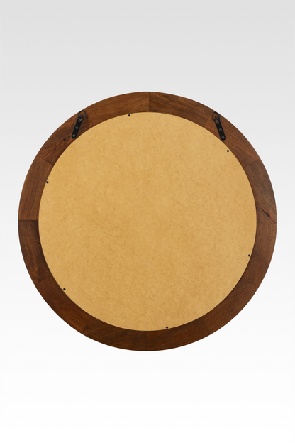 Aurelia Round Wall Mirror in Walnut