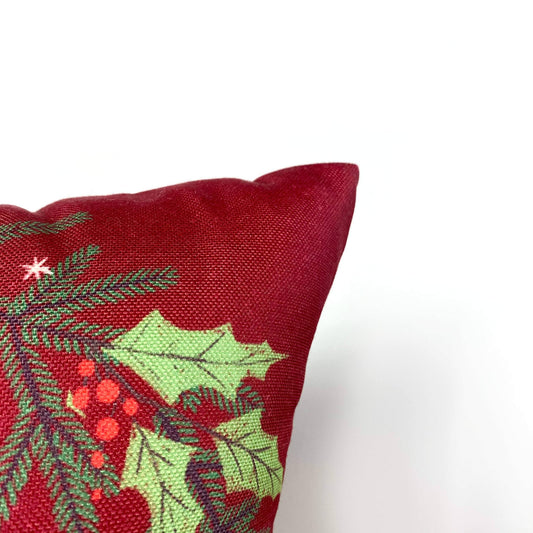 Holly Berry Handcrafted Pillow
