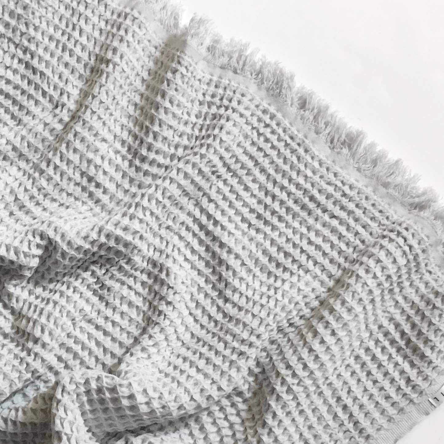 Waffle Turkish Cotton Blanket in Gray