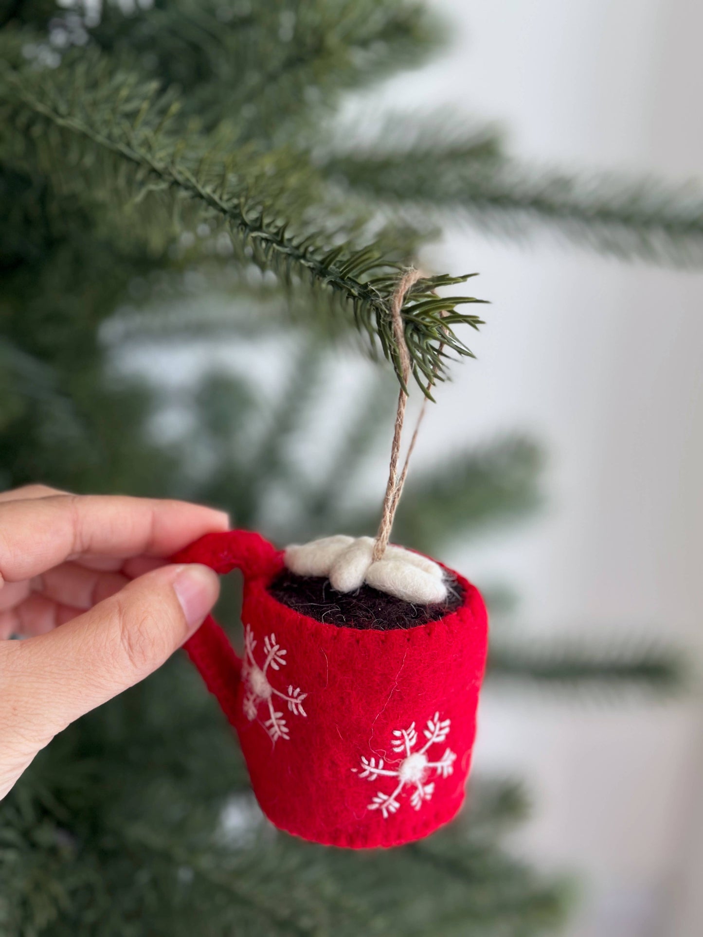 Handcrafted Felt Hot Cocoa Ornament