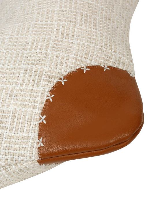 Linen & Vegan Leather Christmas Stocking