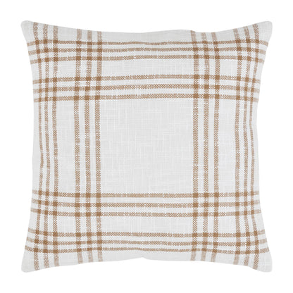 Wheat Plaid Fabric Pillow by VHC Brands