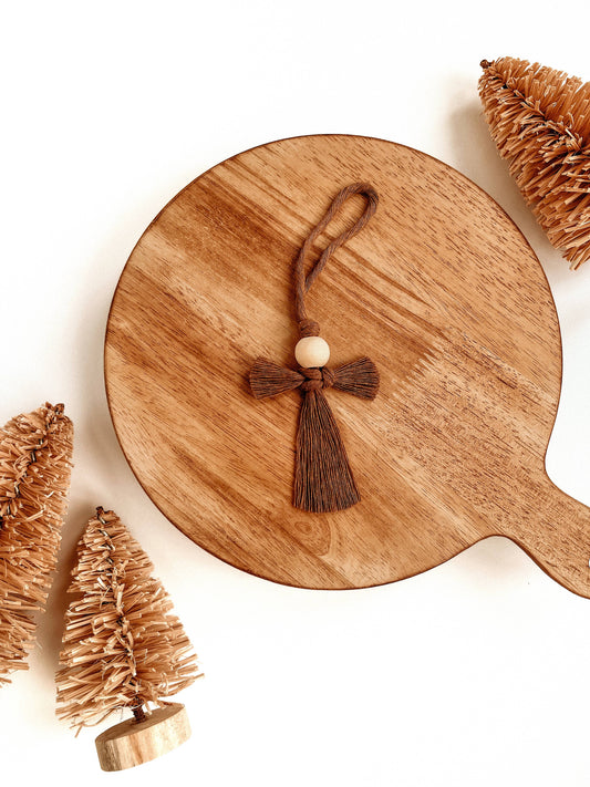 Macrame Ornament Angel in Burnt Orange