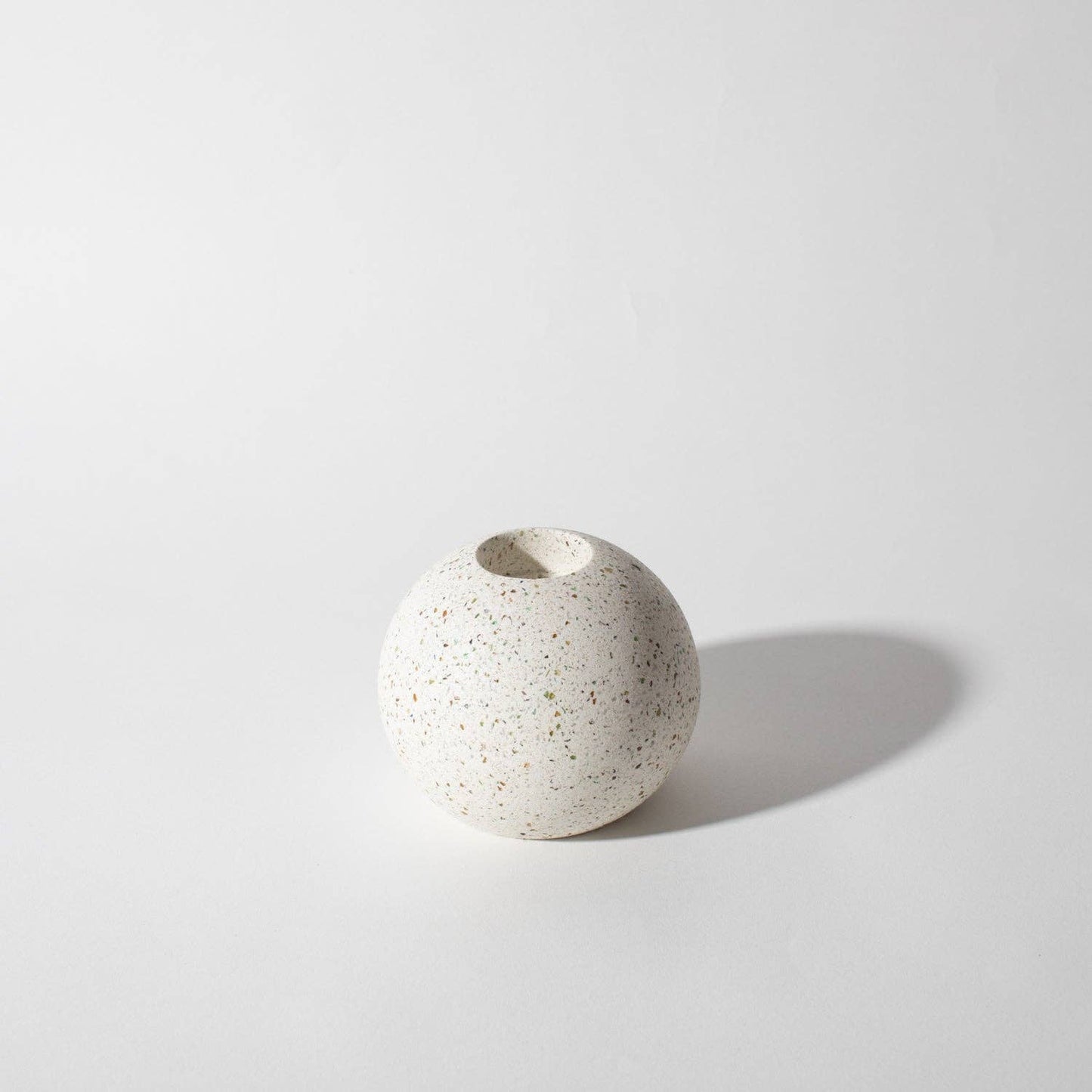 Sphere Candlestick Holder | White Terrazzo