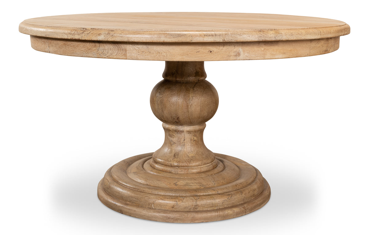 Montego Round Solid Wood Pedestal Dining Table
