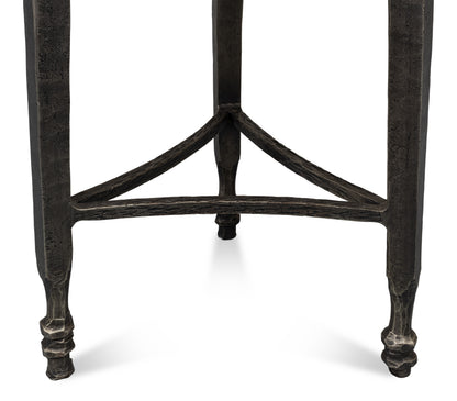 Cathedra Round White Marble End Table