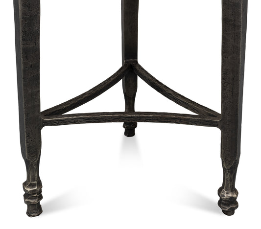 Cathedra Round White Marble End Table