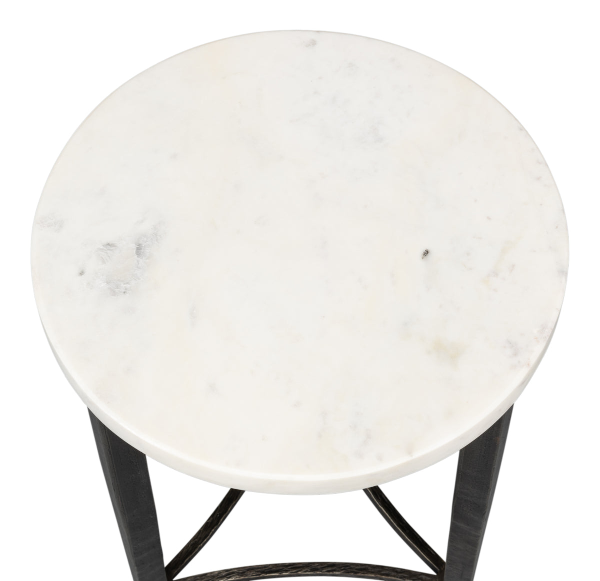Cathedra Round White Marble End Table