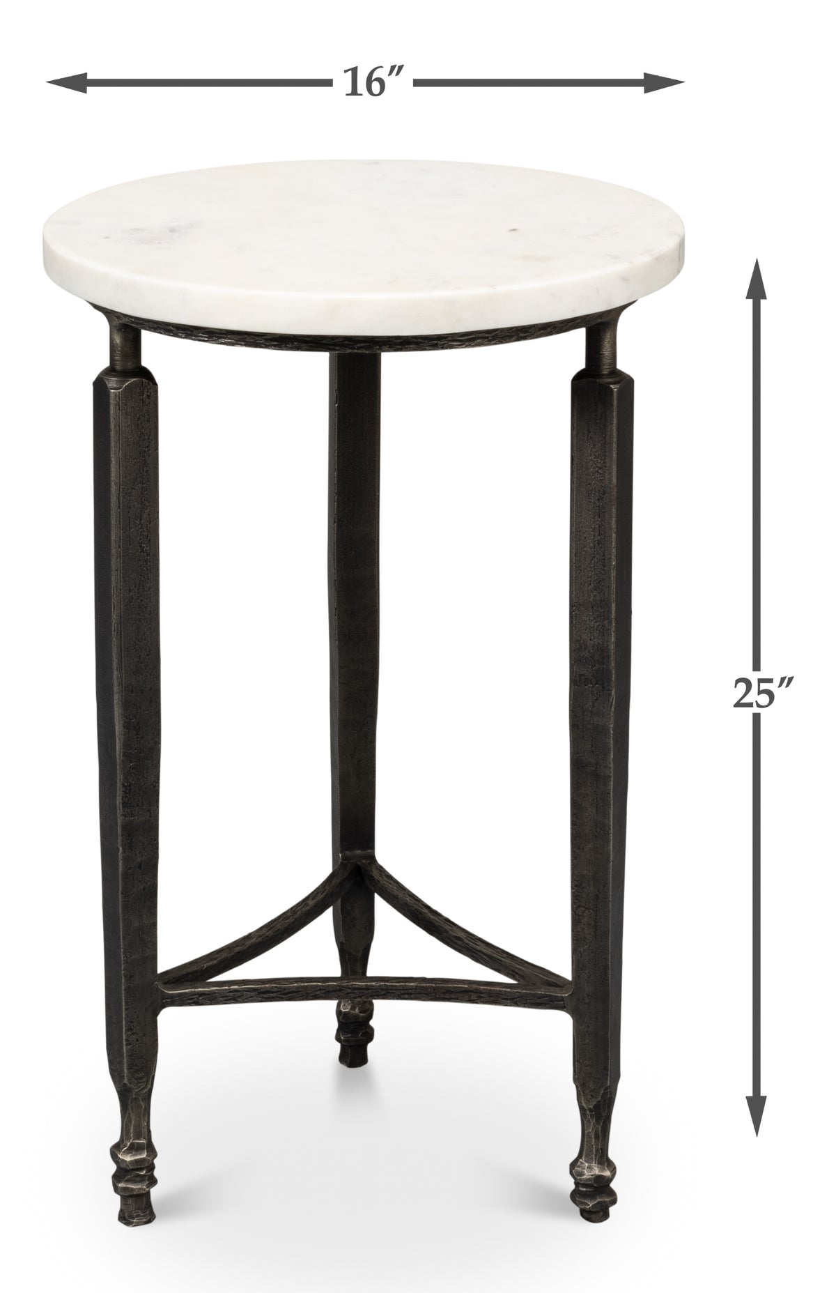 Cathedra Round White Marble End Table