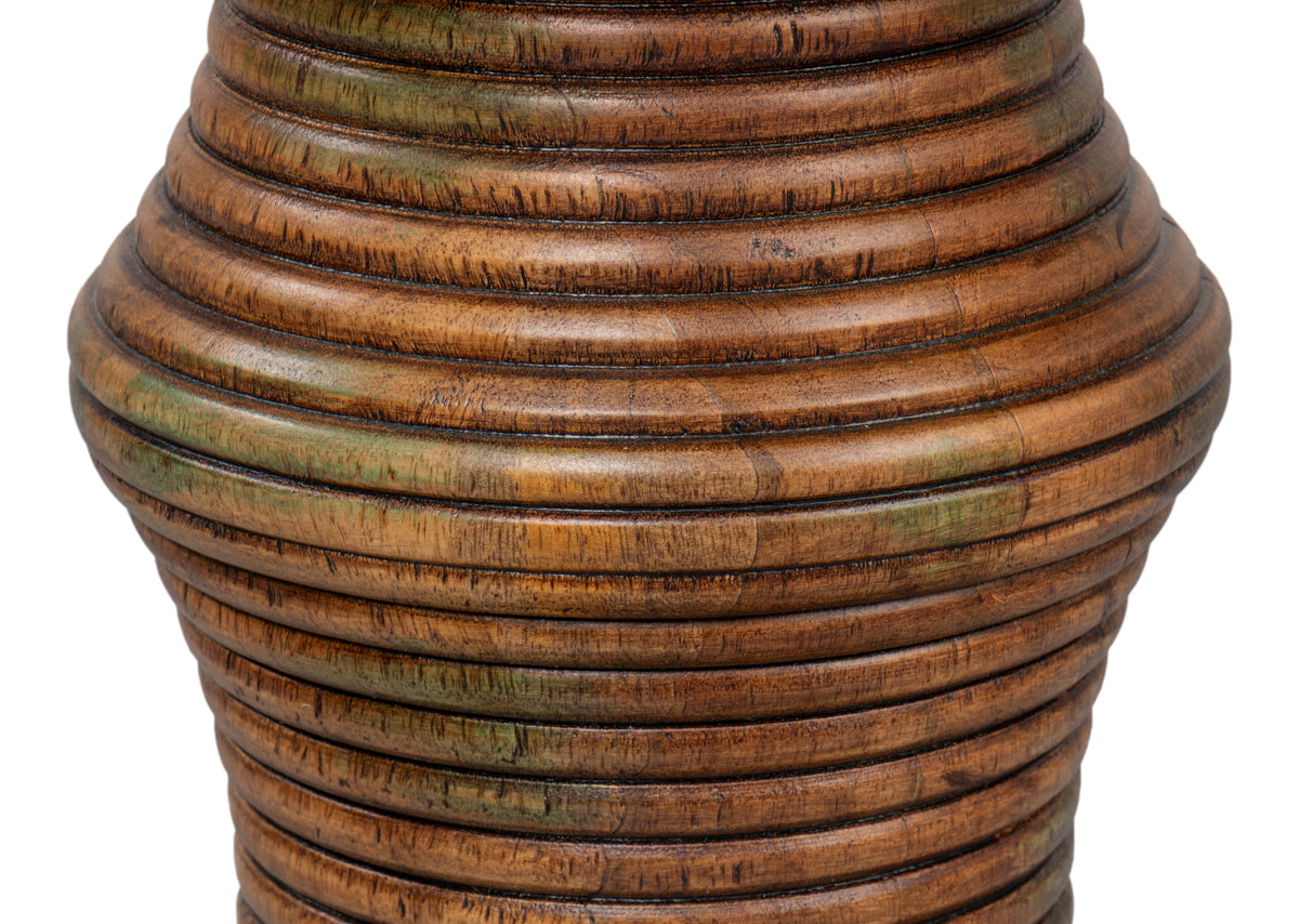 Caspian Ribbed Pedestal End Table