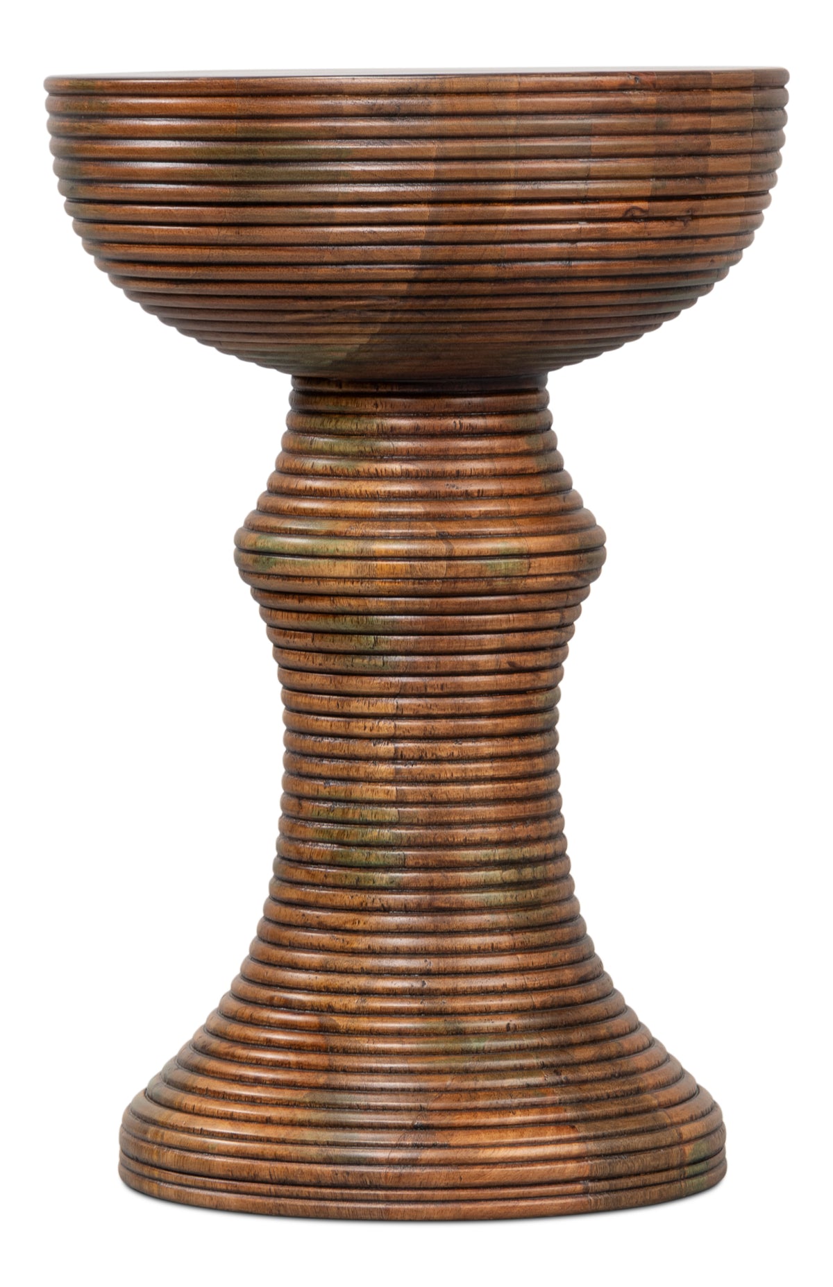 Caspian Ribbed Pedestal End Table