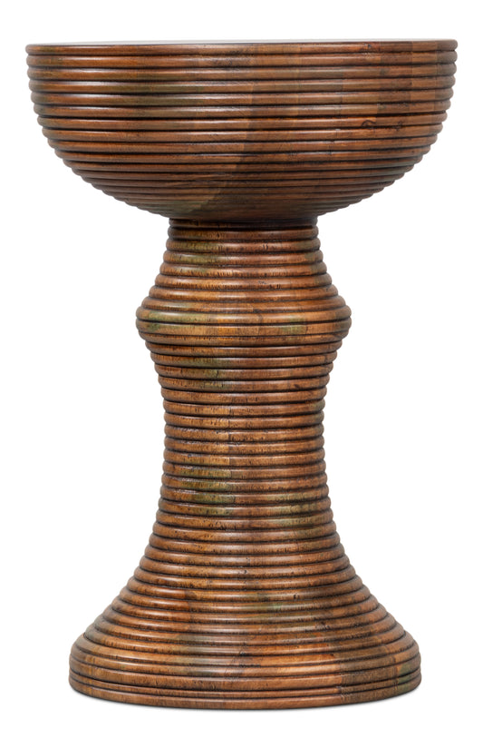 Caspian Ribbed Pedestal End Table