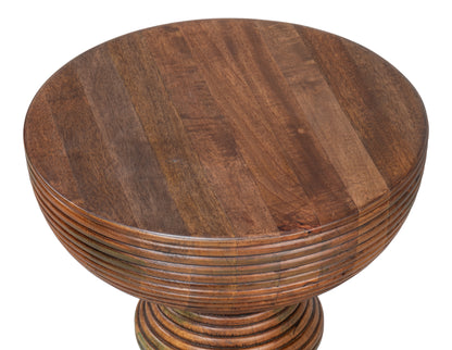 Caspian Ribbed Pedestal End Table