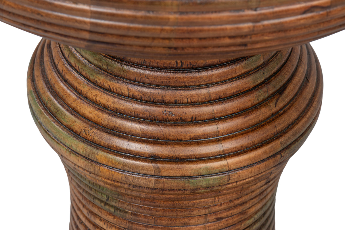 Caspian Ribbed Pedestal End Table