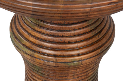 Caspian Ribbed Pedestal End Table