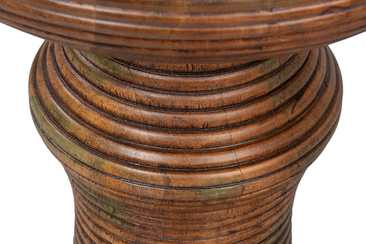 Caspian Ribbed Pedestal End Table