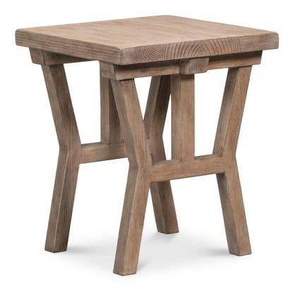 Geneva Square Rustic Farmhouse Side Table