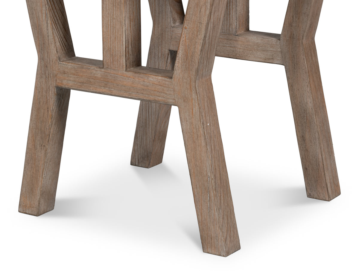 Geneva Square Rustic Farmhouse Side Table
