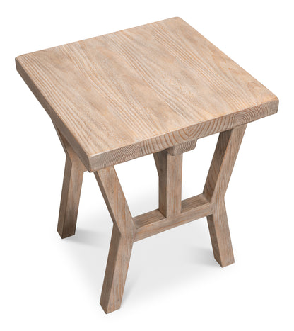 Geneva Square Rustic Farmhouse Side Table