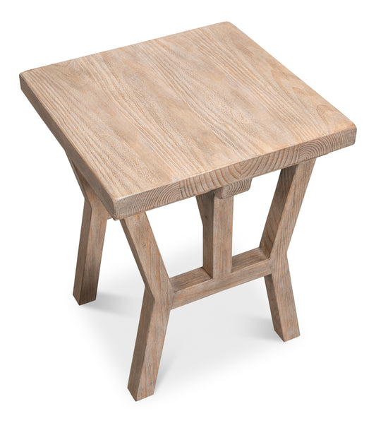 Geneva Square Rustic Farmhouse Side Table