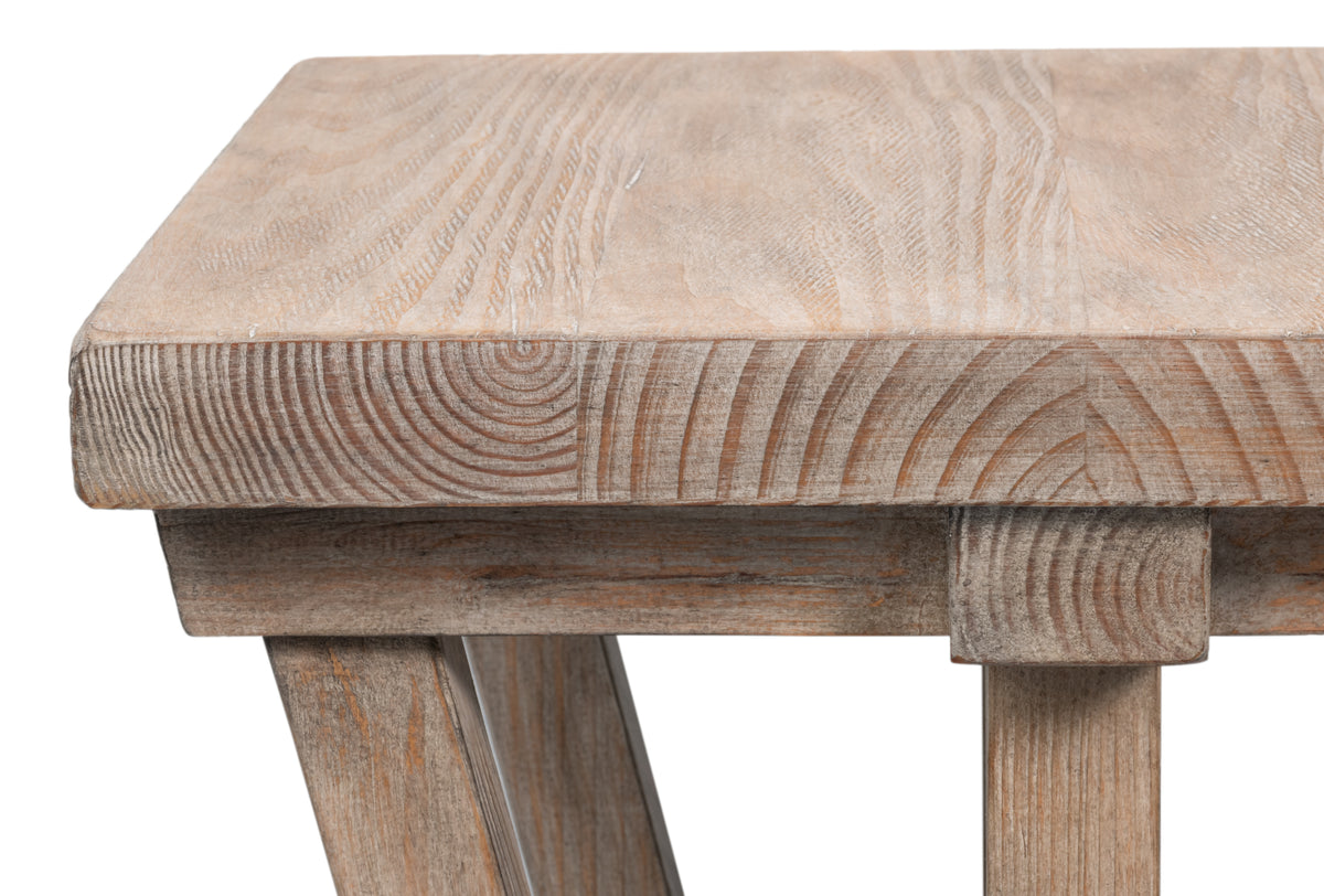 Geneva Square Rustic Farmhouse Side Table