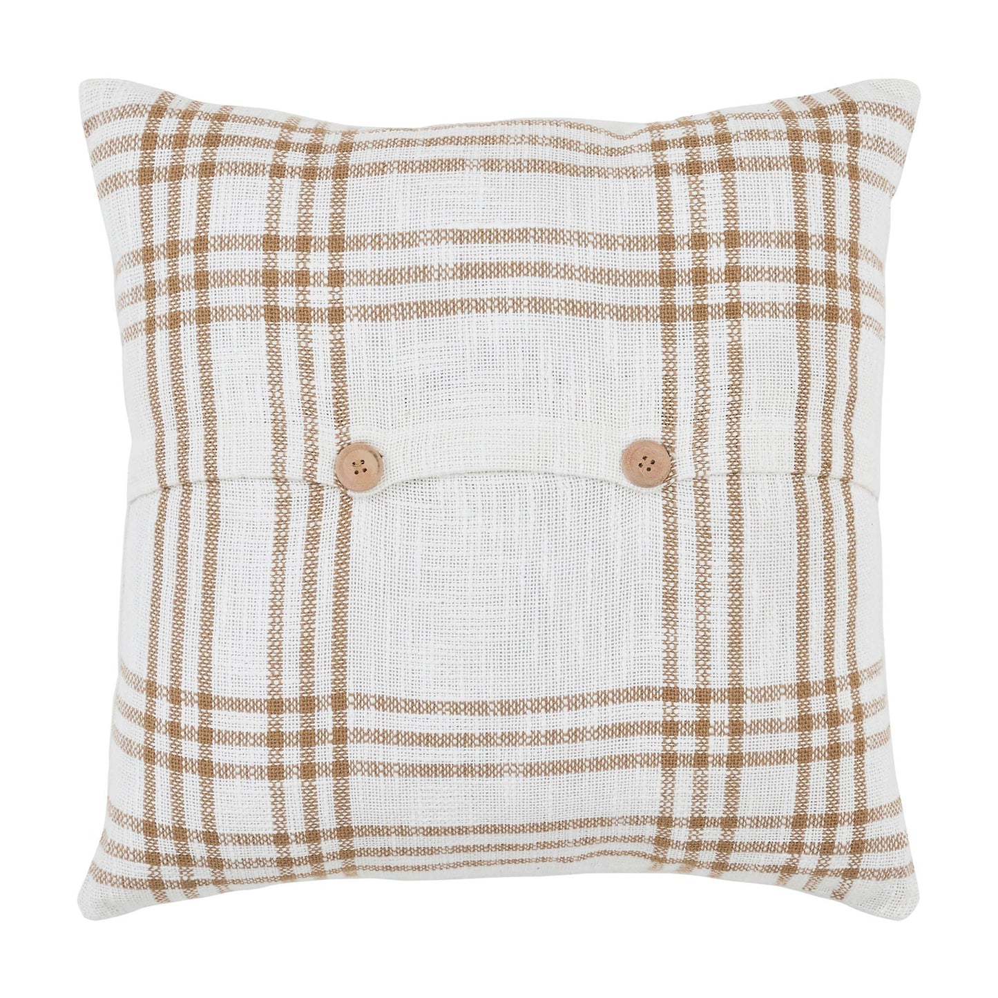 Wheat Plaid Fabric Pillow by VHC Brands