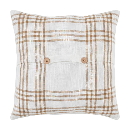 Wheat Plaid Fabric Pillow by VHC Brands