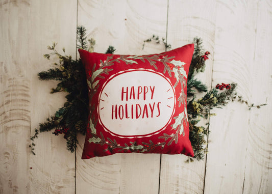 Holly Berry Handcrafted Pillow