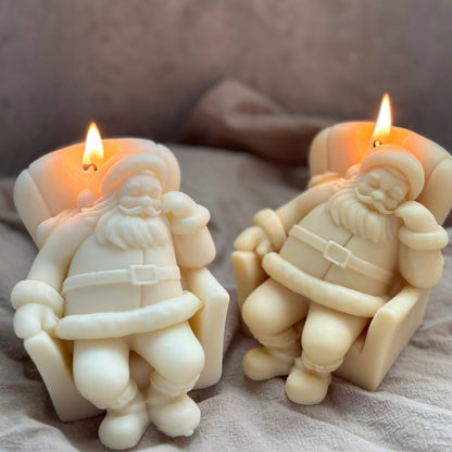 Santa Claus Christmas Candle: Ivory