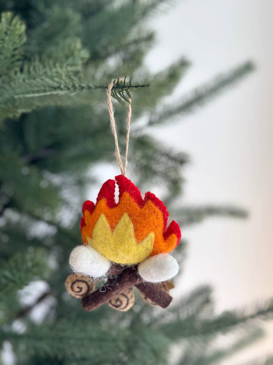 Handcrafted Felt Campfire Ornament